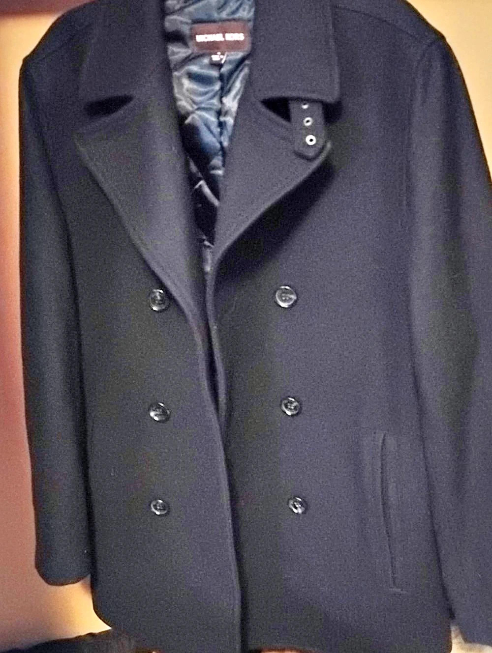 Michael Kors Double-Breasted Pea Coat in Black Like New